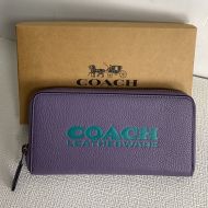 Coach Accordion Wallet in Pebble Leather Purple