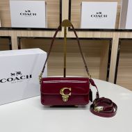 Coach Studio Baguette Bag in Patent Leather Burgundy