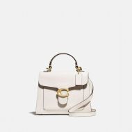 Coach Tabby Top Handle Bag 20 in Calf Leather and Pebble Leather White