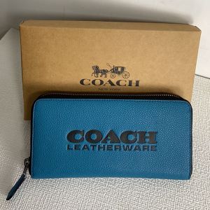 Coach Accordion Wallet in Pebble Leather Blue