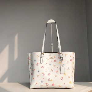 Coach City Tote in Signature Canvas with Mystical Floral Print White